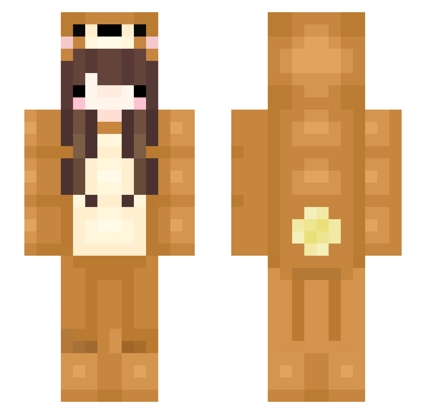pomaduma Minecraft skin, front and back view