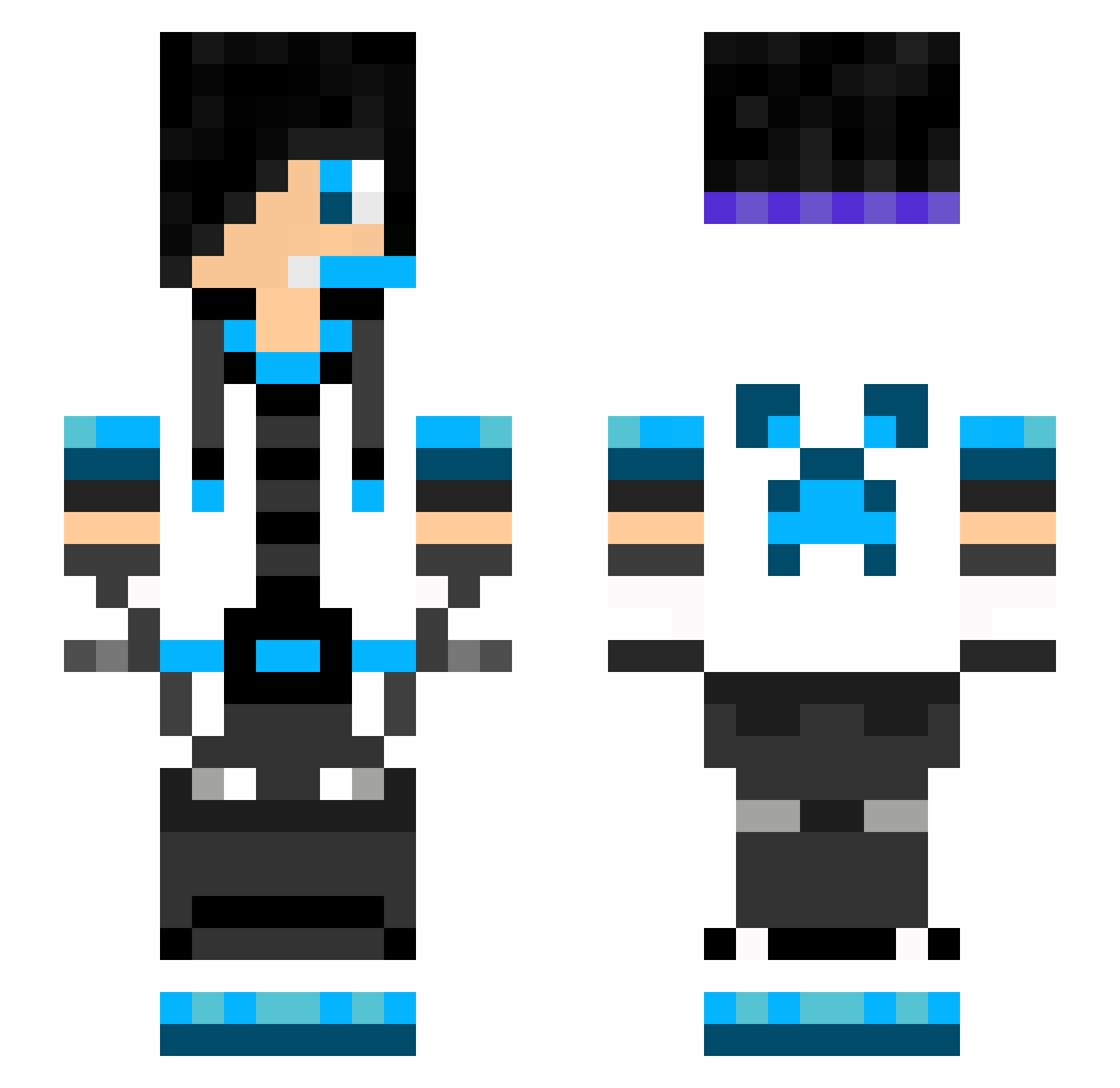 Taker_XG Minecraft skin, front and back view