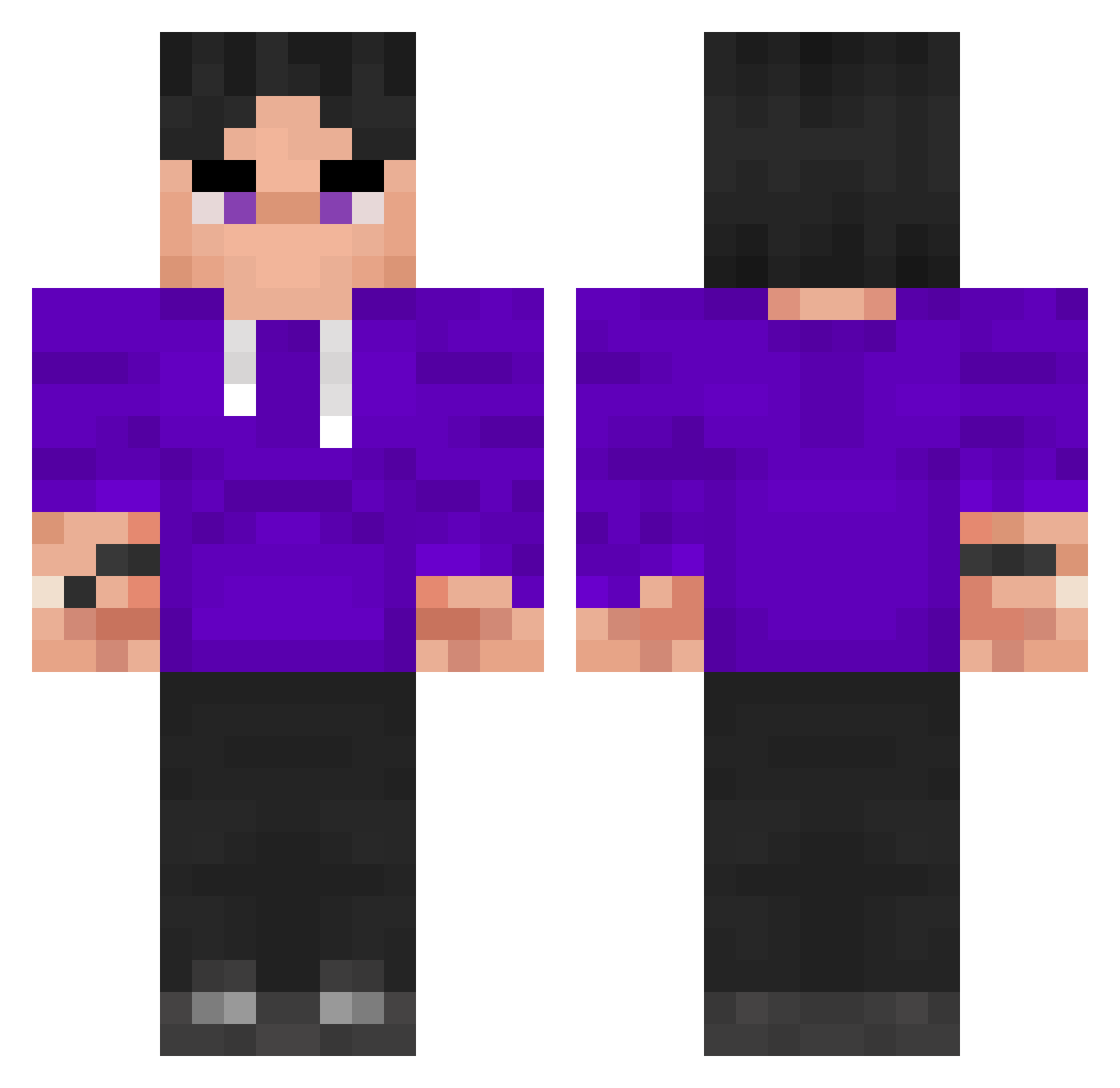 WixArc332 Minecraft skin, front and back view