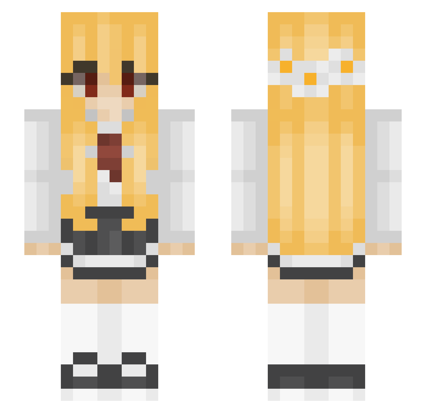 Sylviz Minecraft skin, front and back view