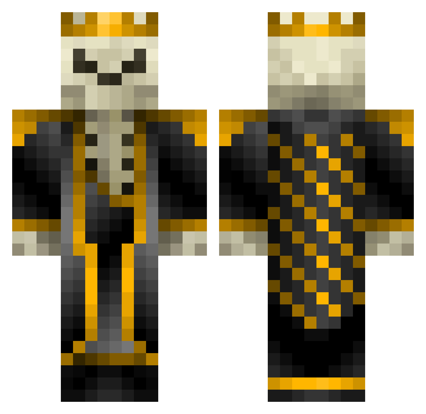 Zyprix Minecraft skin, front and back view