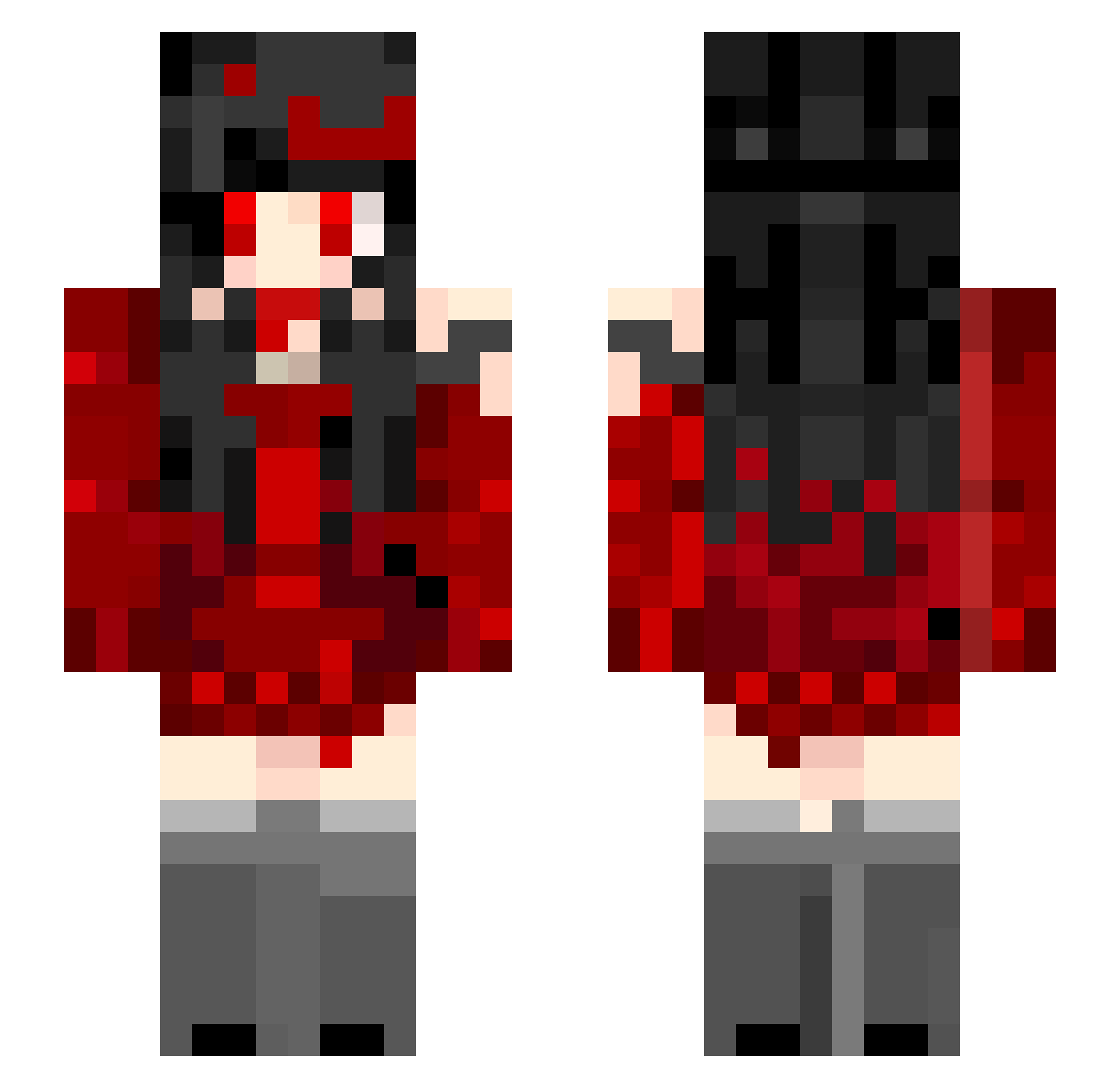 Xx_Itz_xX Minecraft skin, front and back view
