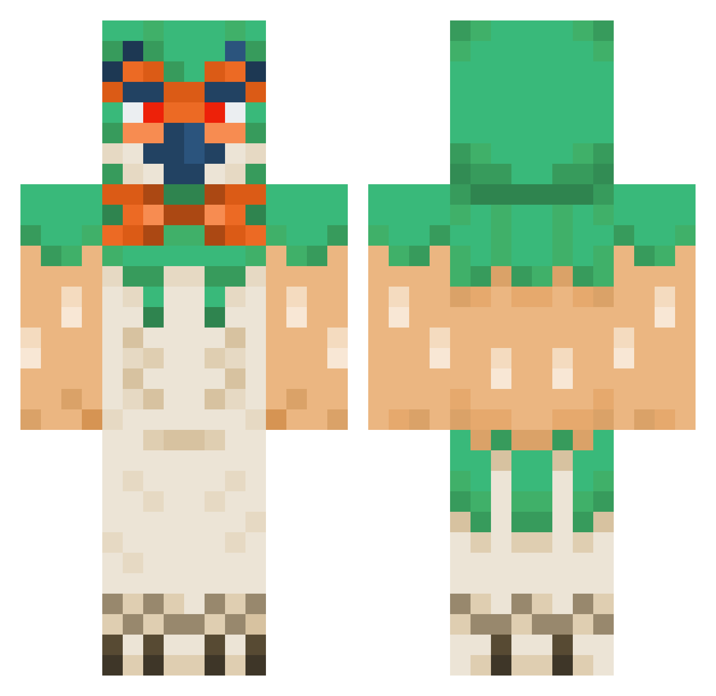 ItsMaKo_ Minecraft skin, front and back view