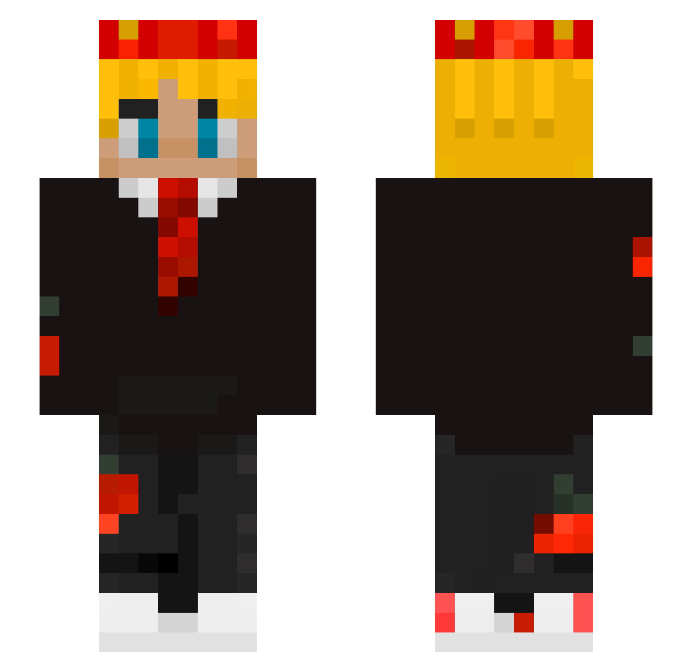 xAaronZz105 Minecraft skin, front and back view