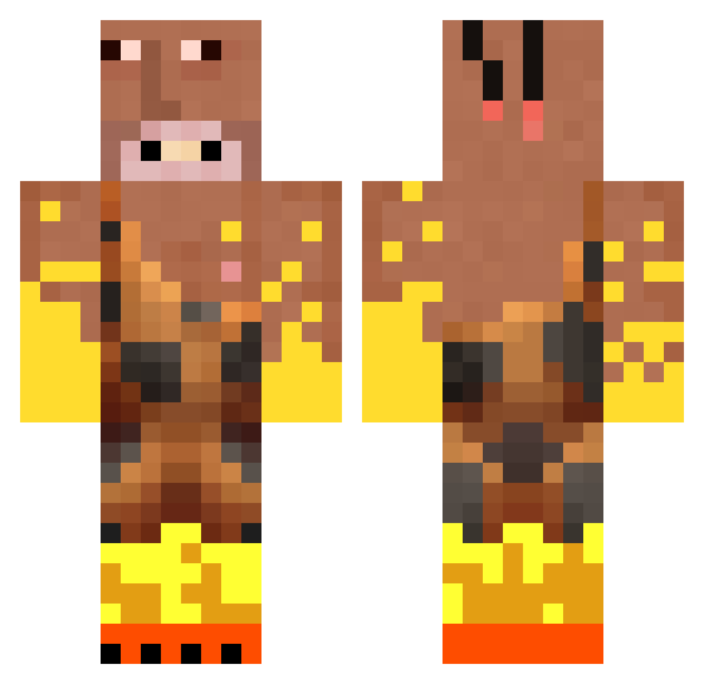 ybuzke Minecraft skin, front and back view