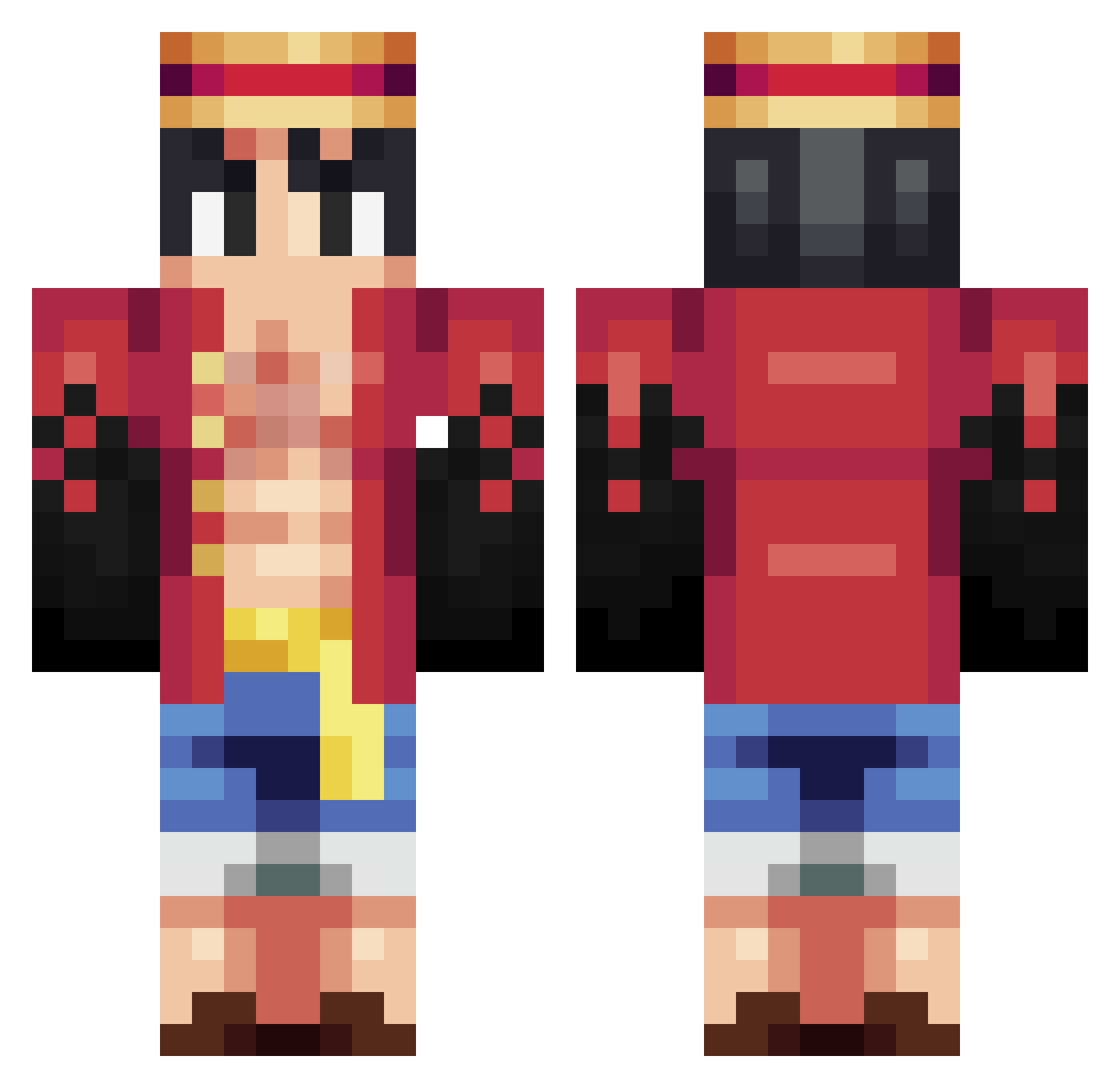 Virrtual Minecraft skin, front and back view