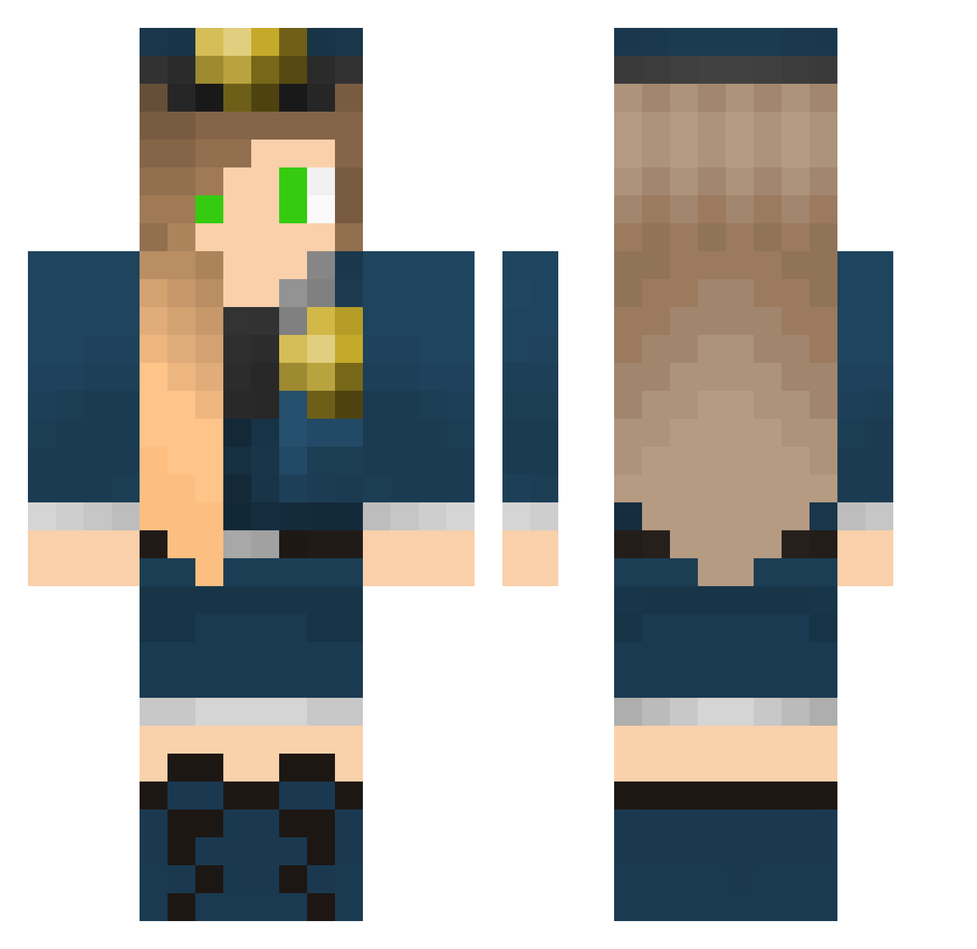 I4WZ Minecraft skin, front and back view