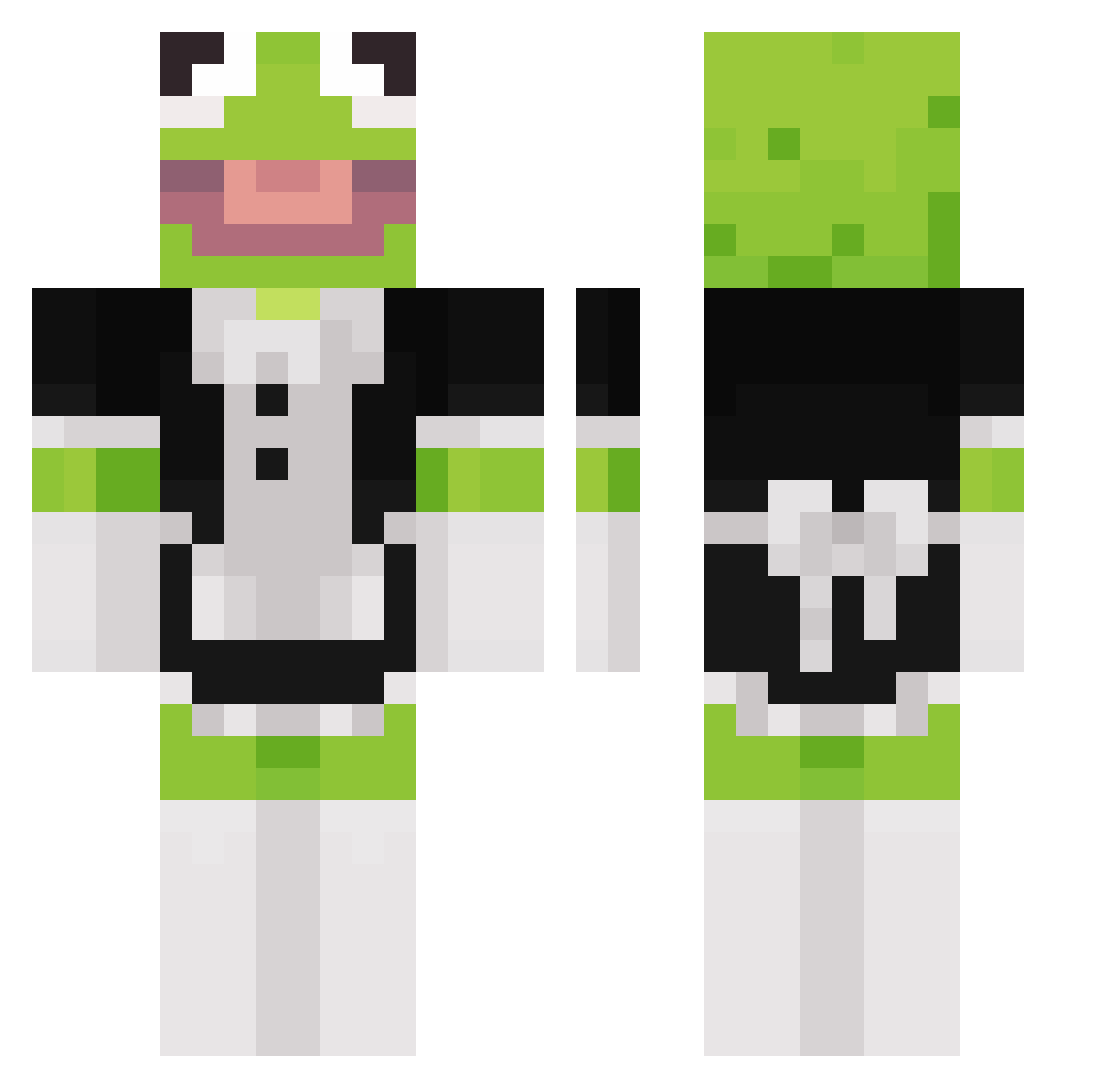TwigBoi Minecraft skin, front and back view