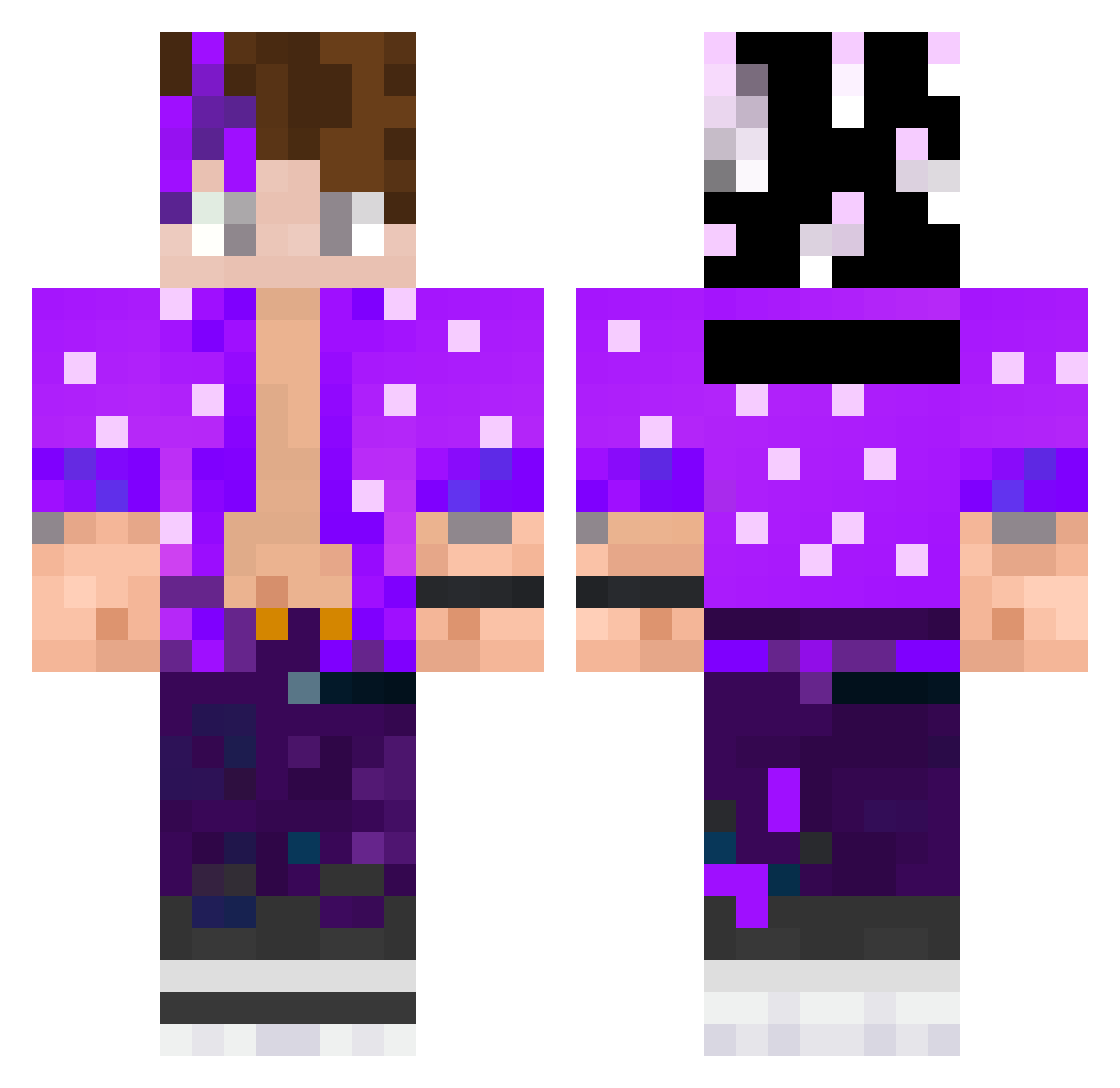 PommeLion Minecraft skin, front and back view
