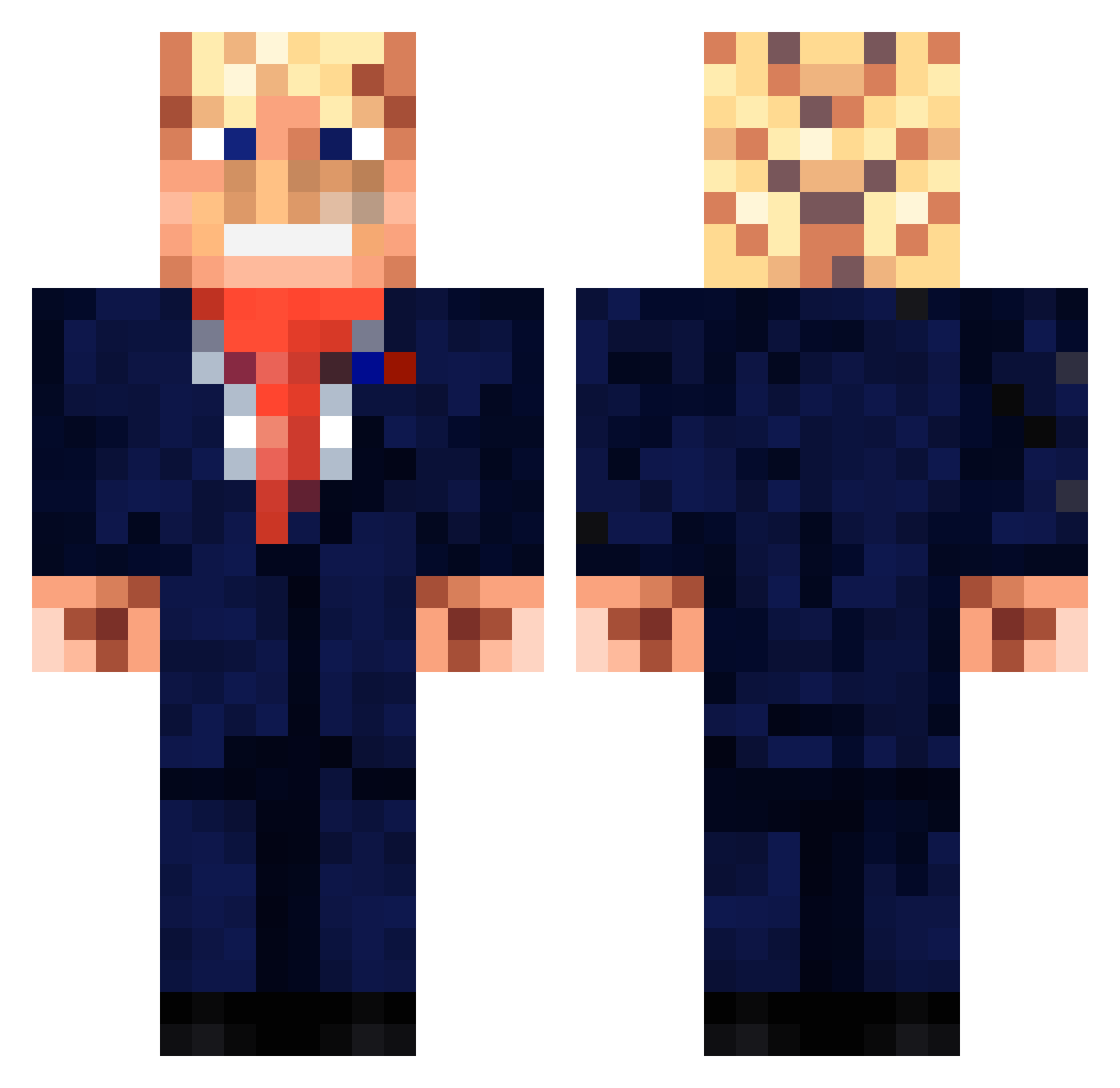 Floweq Minecraft skin, front and back view