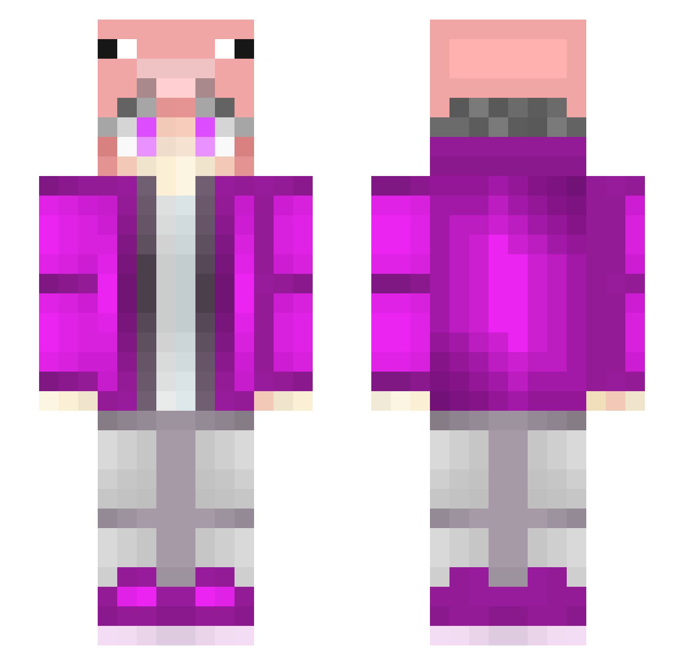 kqmibuta Minecraft skin, front and back view