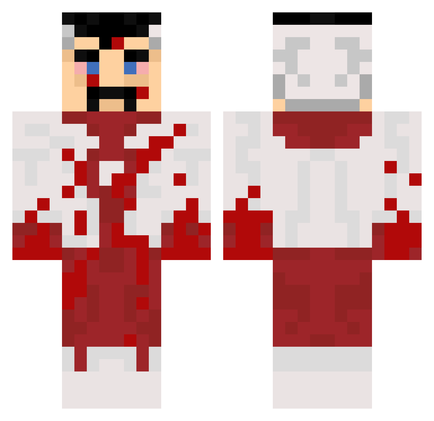 aaronrocker Minecraft skin, front and back view