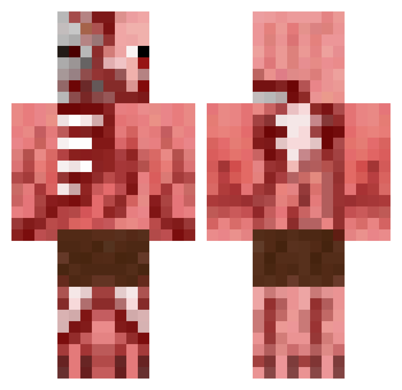hugenurts767 Minecraft skin, front and back view
