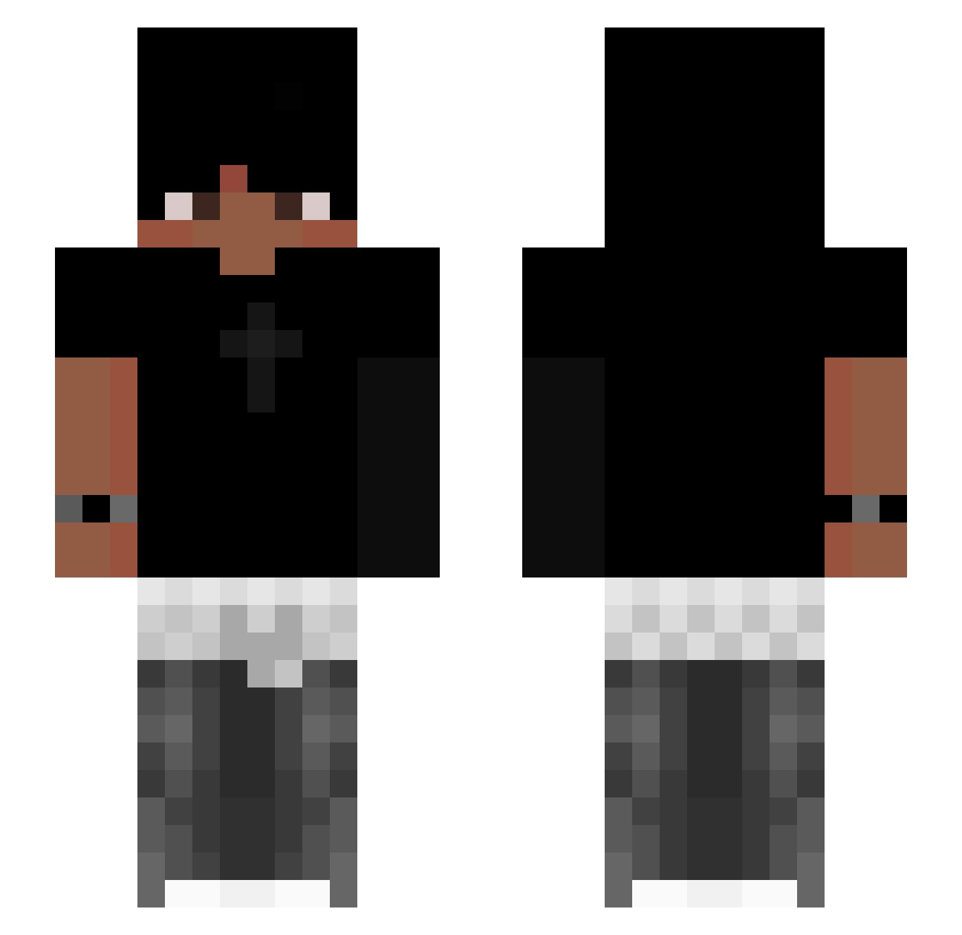 AboATA Minecraft skin, front and back view
