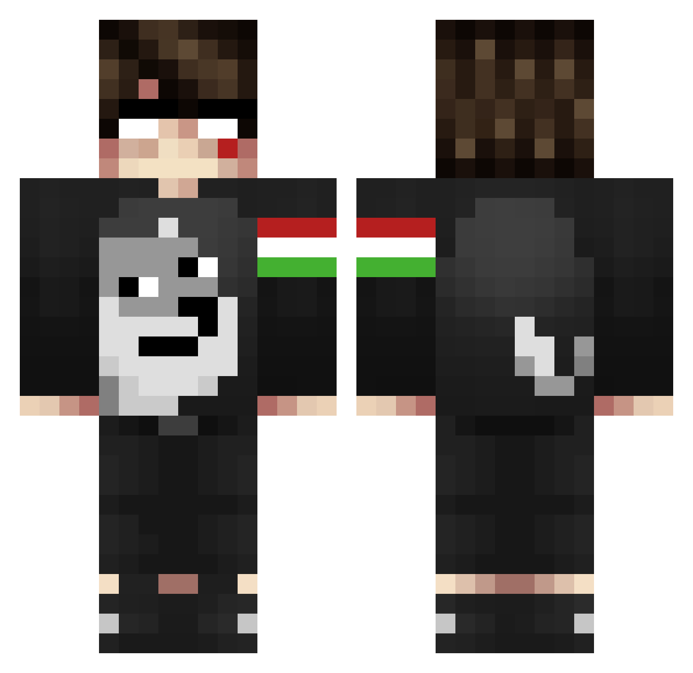 TUCASSETUPAYES Minecraft skin, front and back view