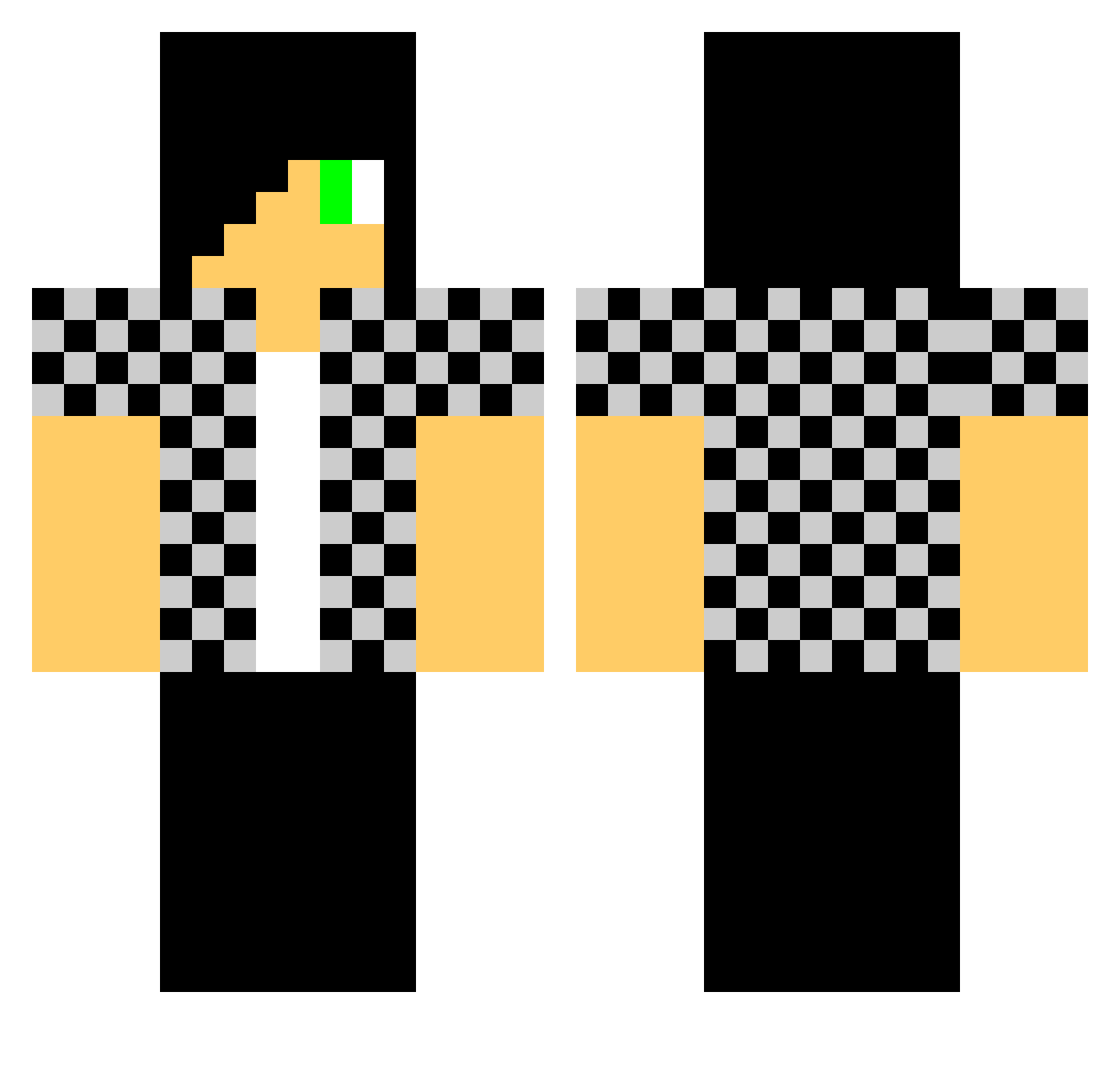 inhalator Minecraft skin, front and back view