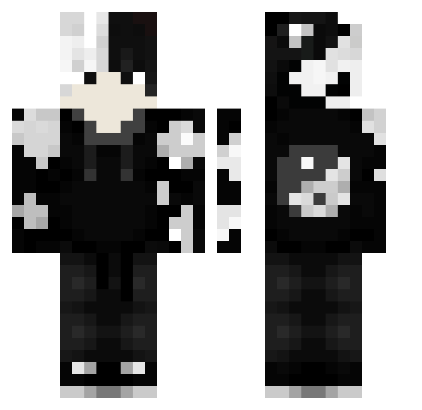 Corrvpt123 Minecraft skin, front and back view