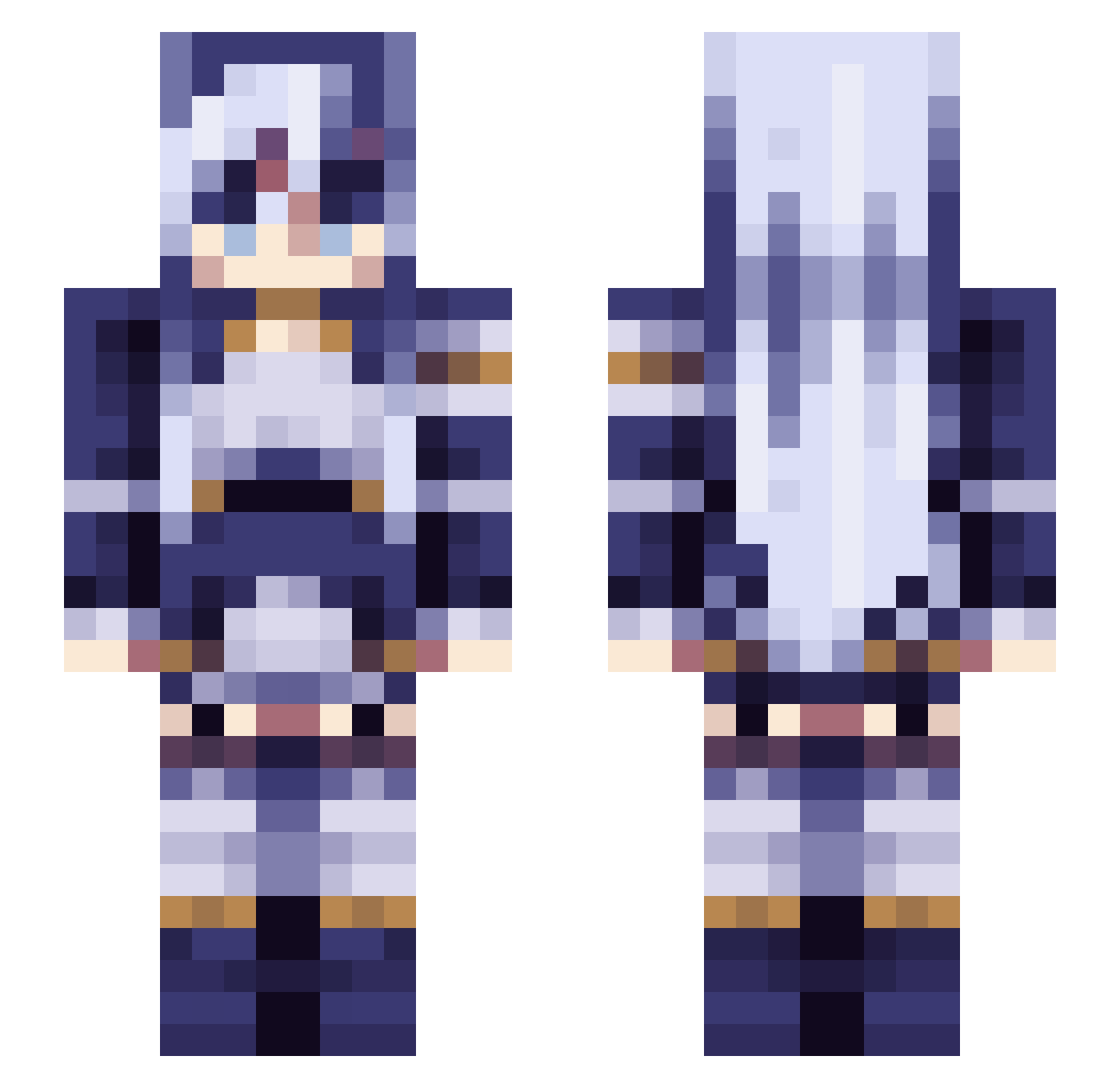 chrito Minecraft skin, front and back view