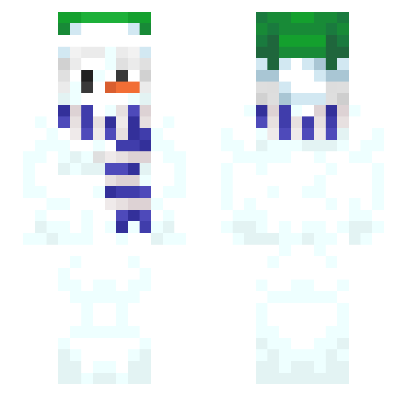 Telipy Minecraft skin, front and back view