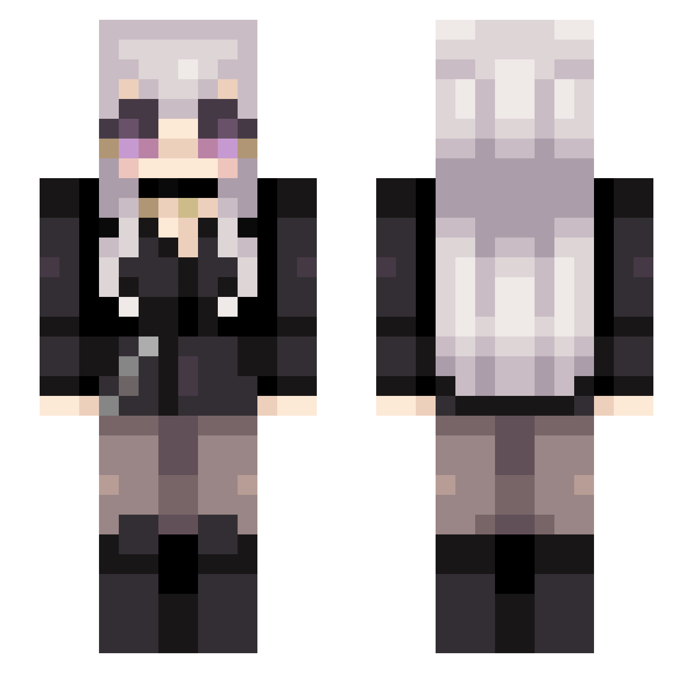Kaede_Kaede_ Minecraft skin, front and back view