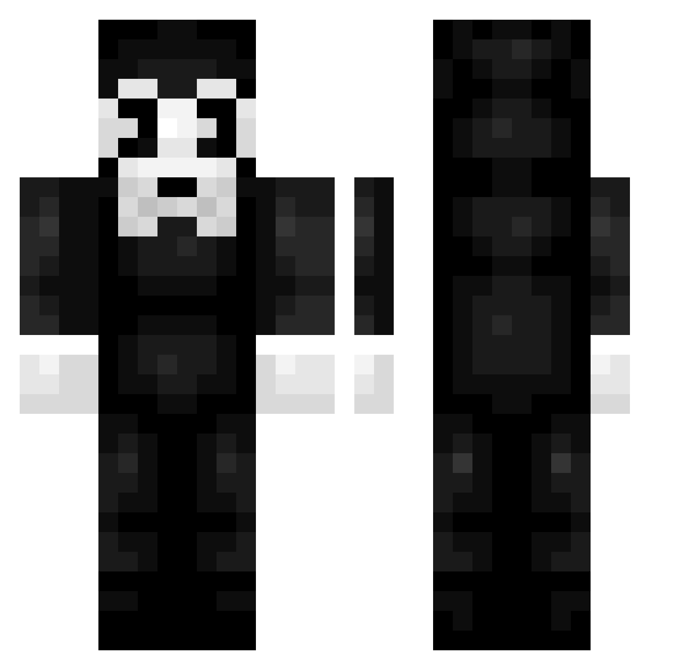 Bendy1231 Minecraft skin, front and back view