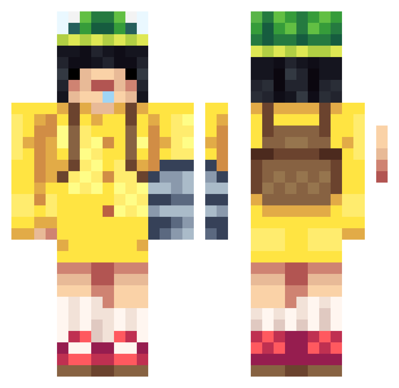 Khalchungus Minecraft skin, front and back view
