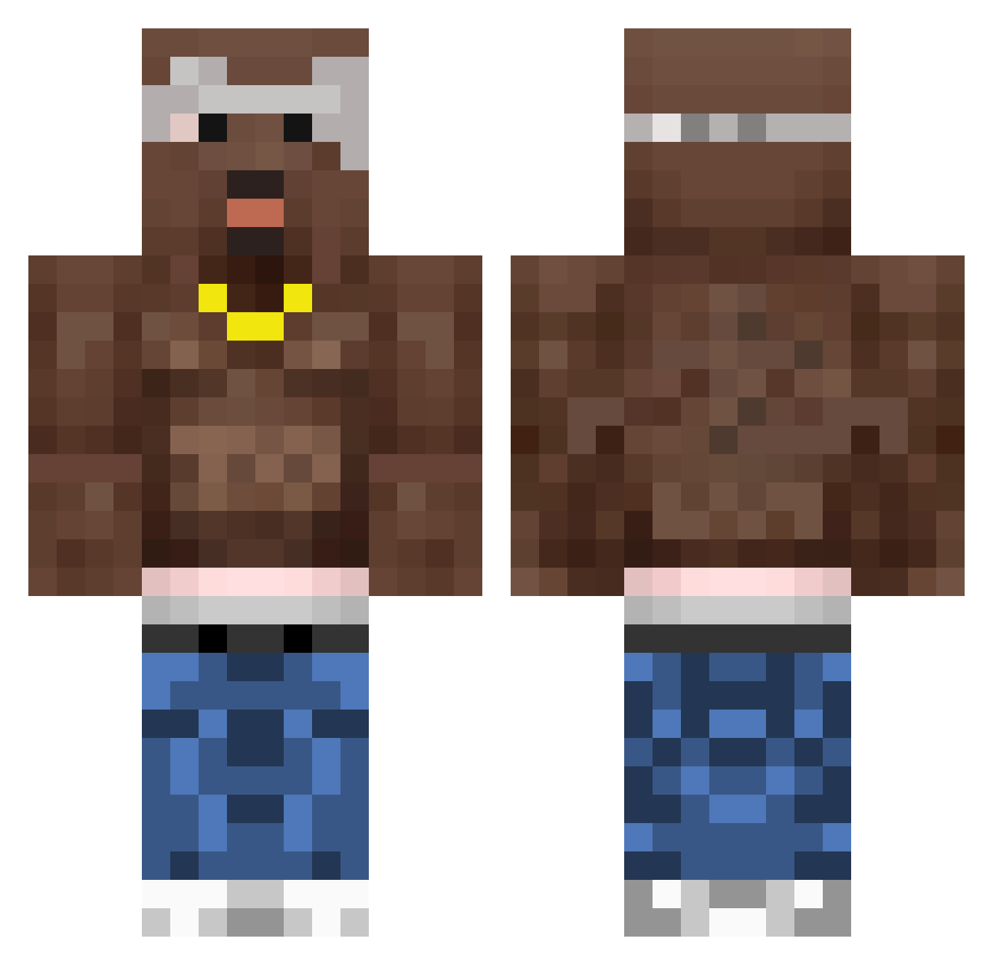 Fellatrix Minecraft skin, front and back view