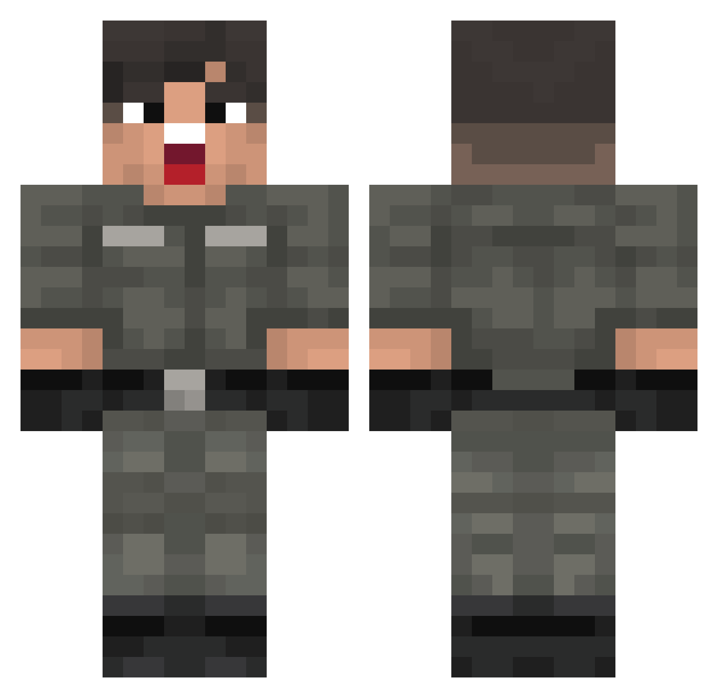 BojjoB Minecraft skin, front and back view
