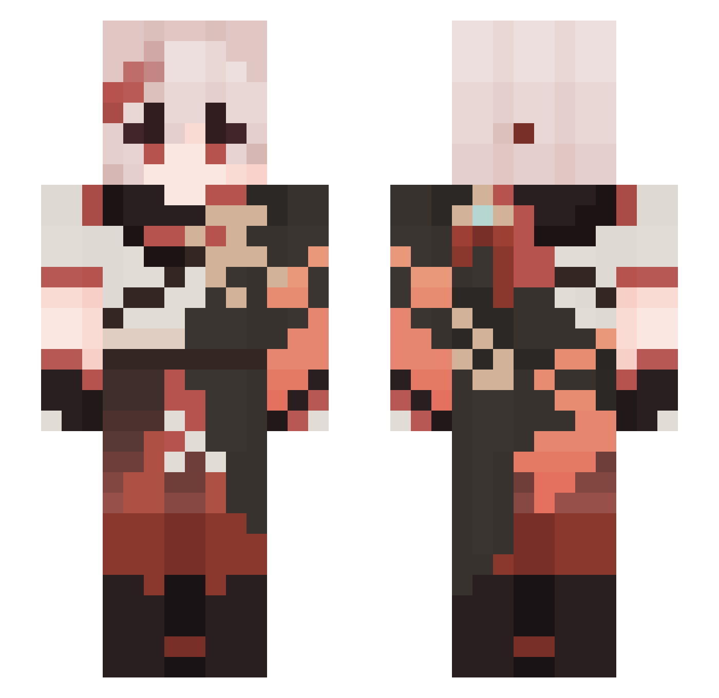 Kazuha_Gensh Minecraft skin, front and back view