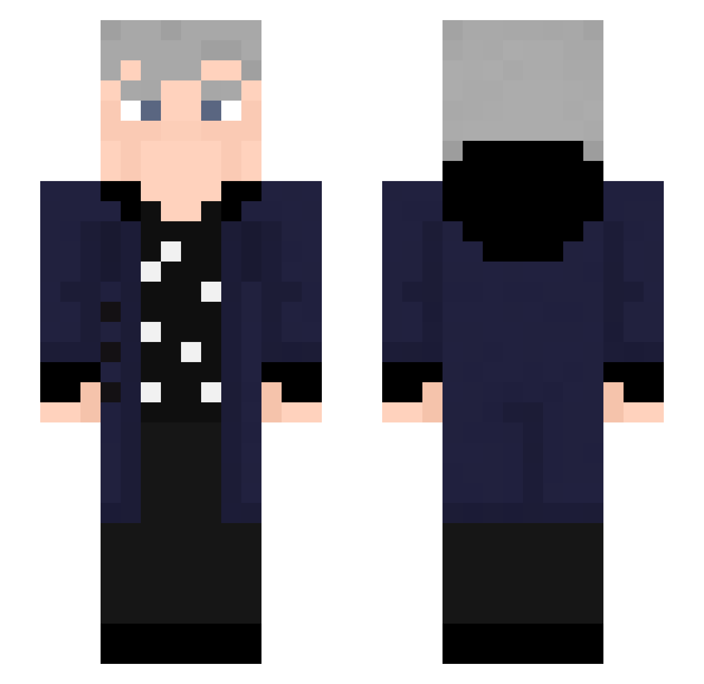 Garrooold Minecraft skin, front and back view