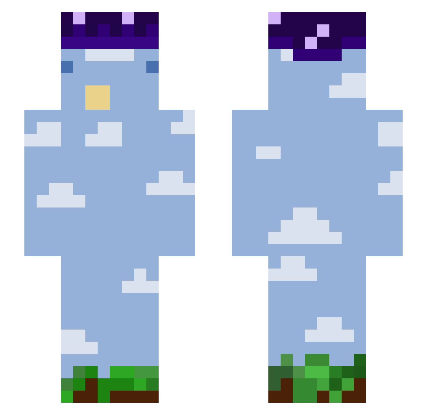 FishisTTV Minecraft skin, front and back view