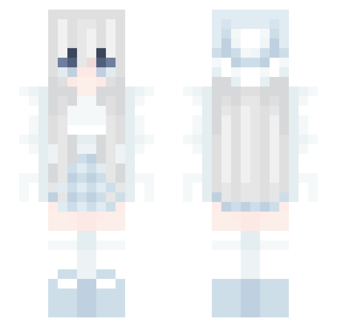 Snow100708 Minecraft skin, front and back view