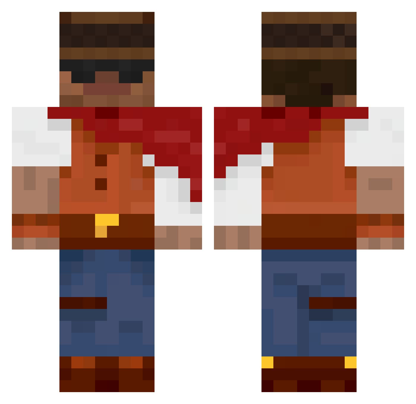 Kamizet Minecraft skin, front and back view