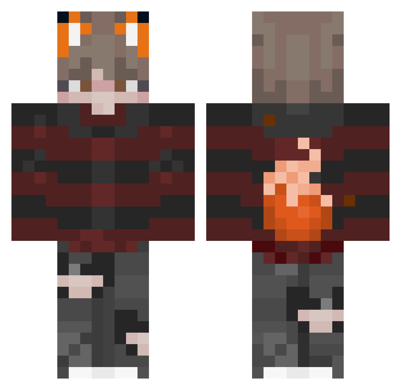 BookOfFish Minecraft skin, front and back view