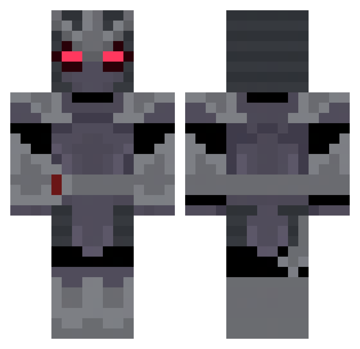 Nylxn Minecraft skin, front and back view