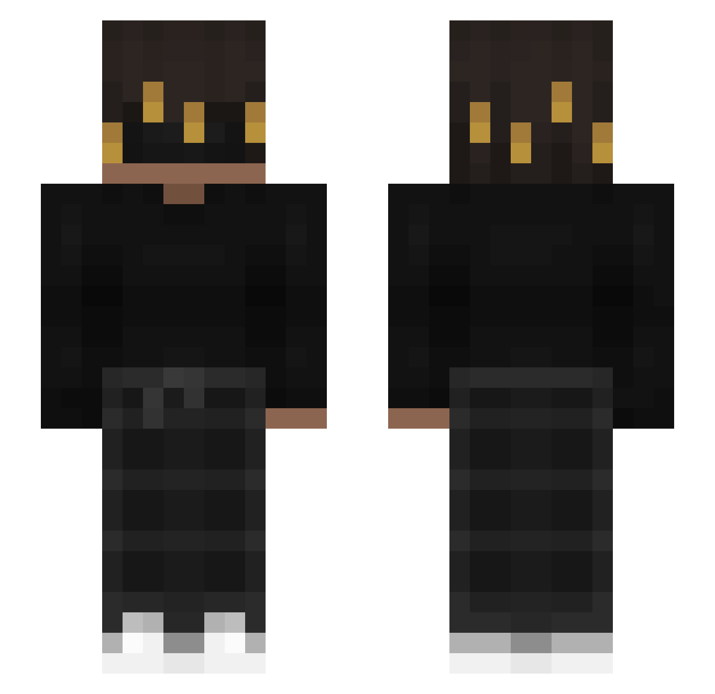 Aetrixs Minecraft skin, front and back view