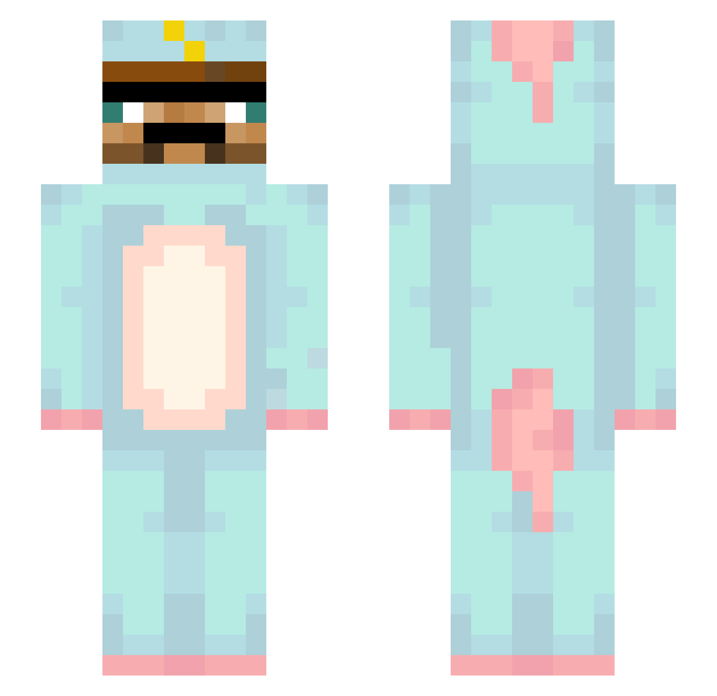 TVTischkante Minecraft skin, front and back view