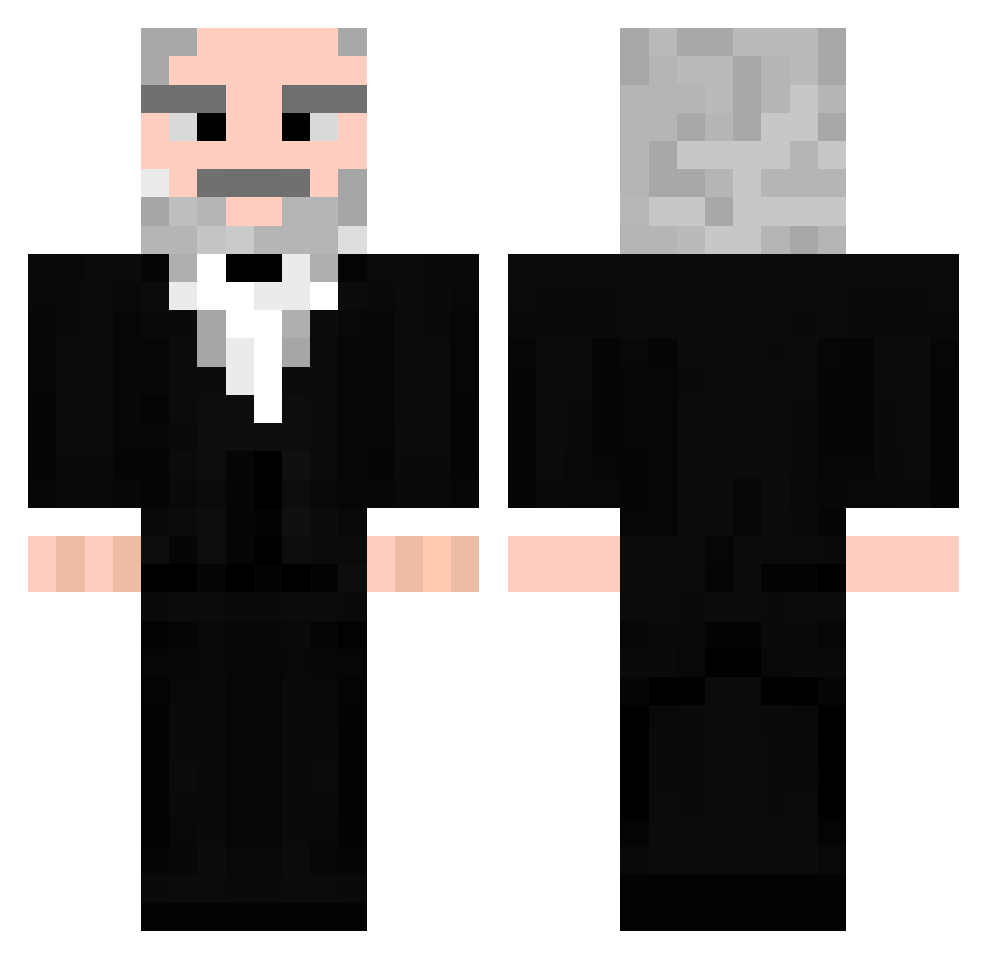 PeeWeeJedi Minecraft skin, front and back view