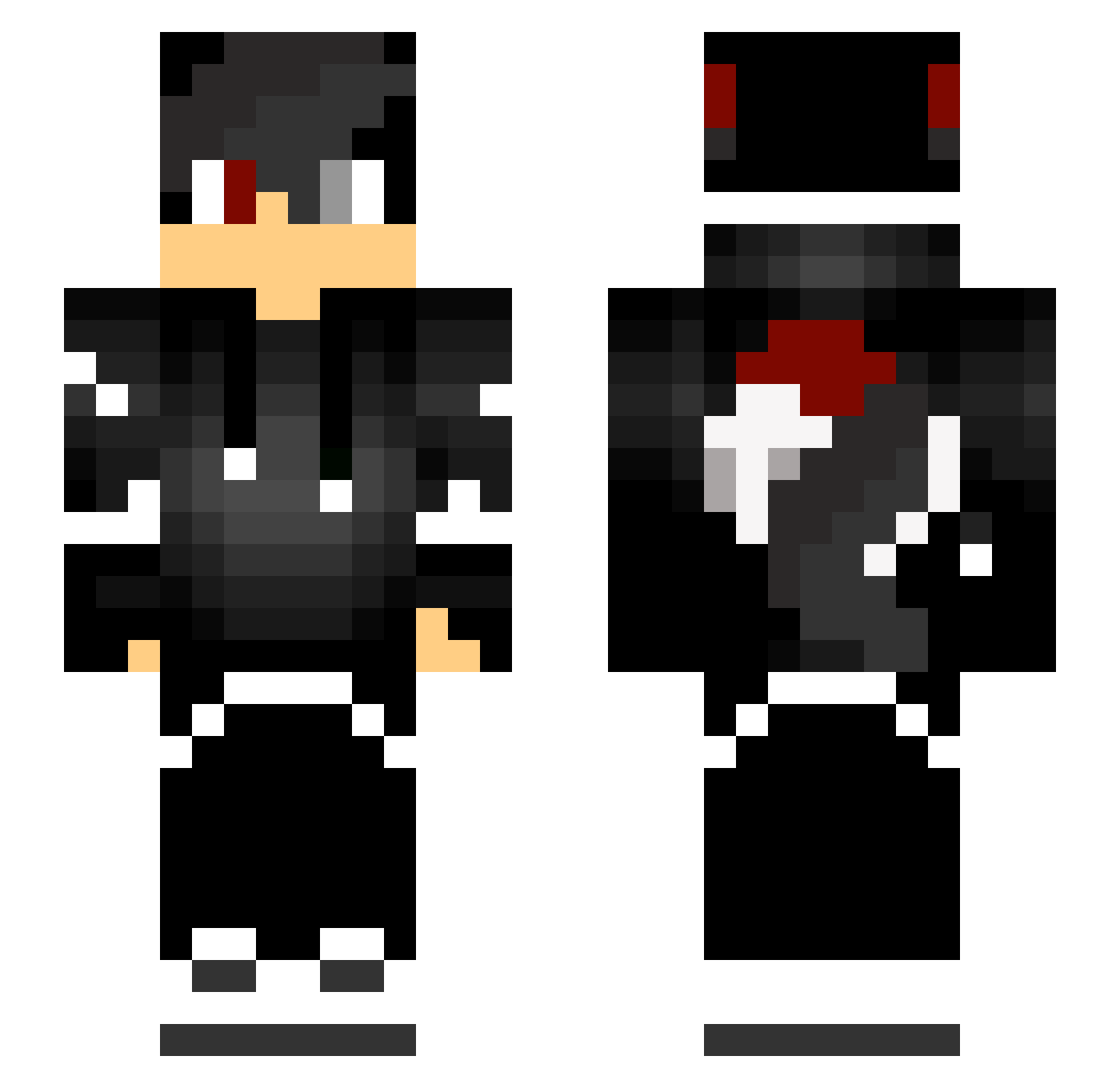 roskari Minecraft skin, front and back view