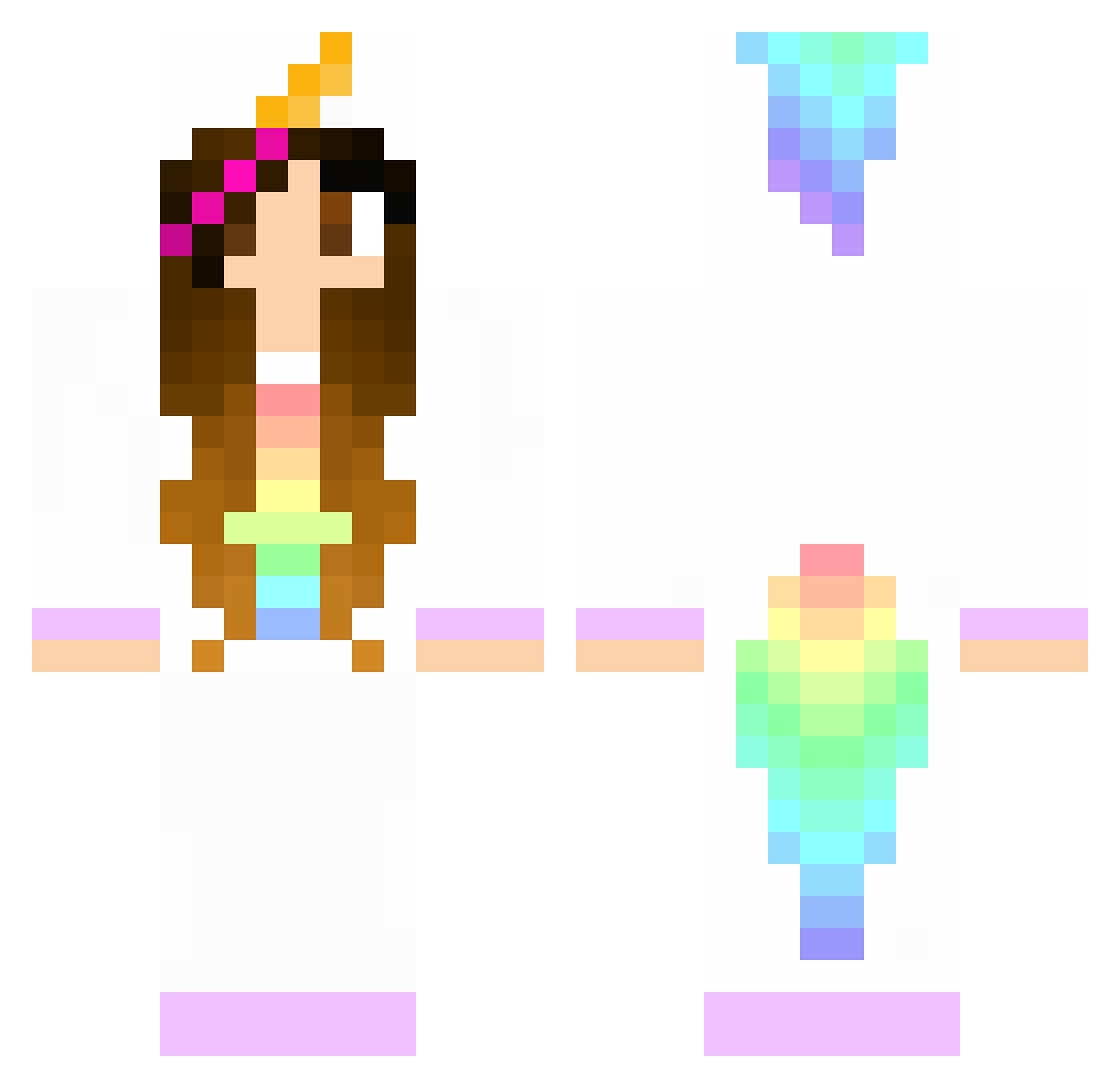 Unic0rn_princess Minecraft skin, front and back view