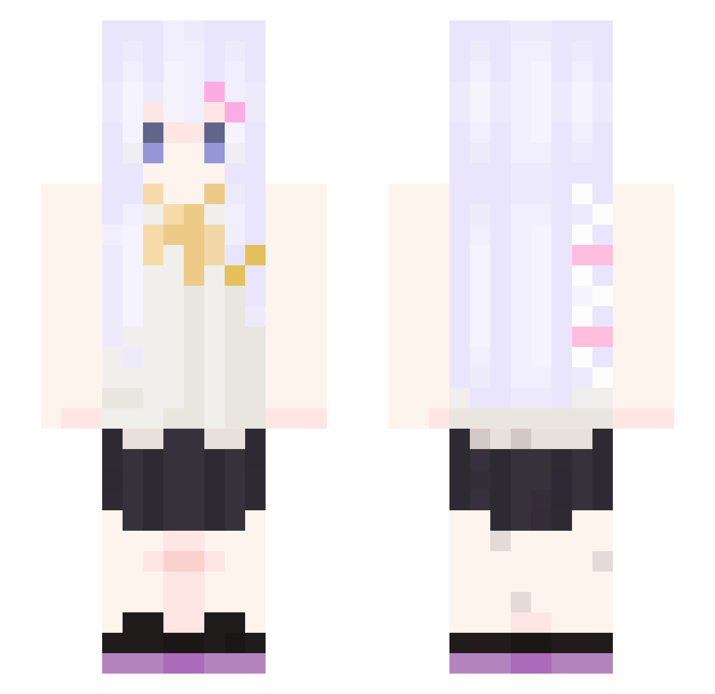 Zeoyz Minecraft skin, front and back view