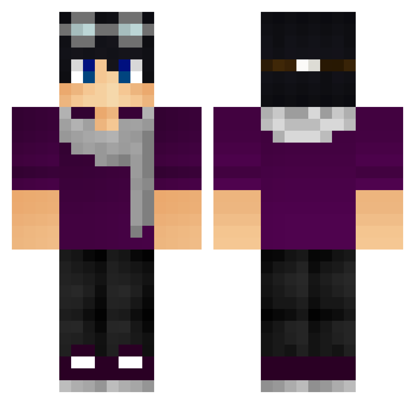Unanimity Minecraft skin, front and back view