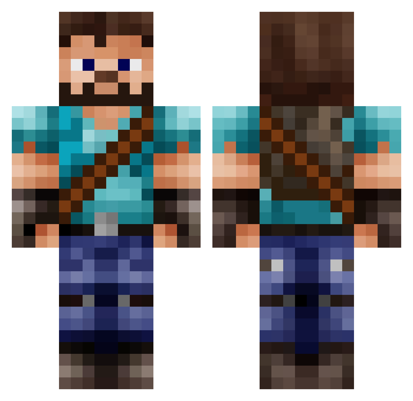 ZachariasThe3rd Minecraft skin, front and back view