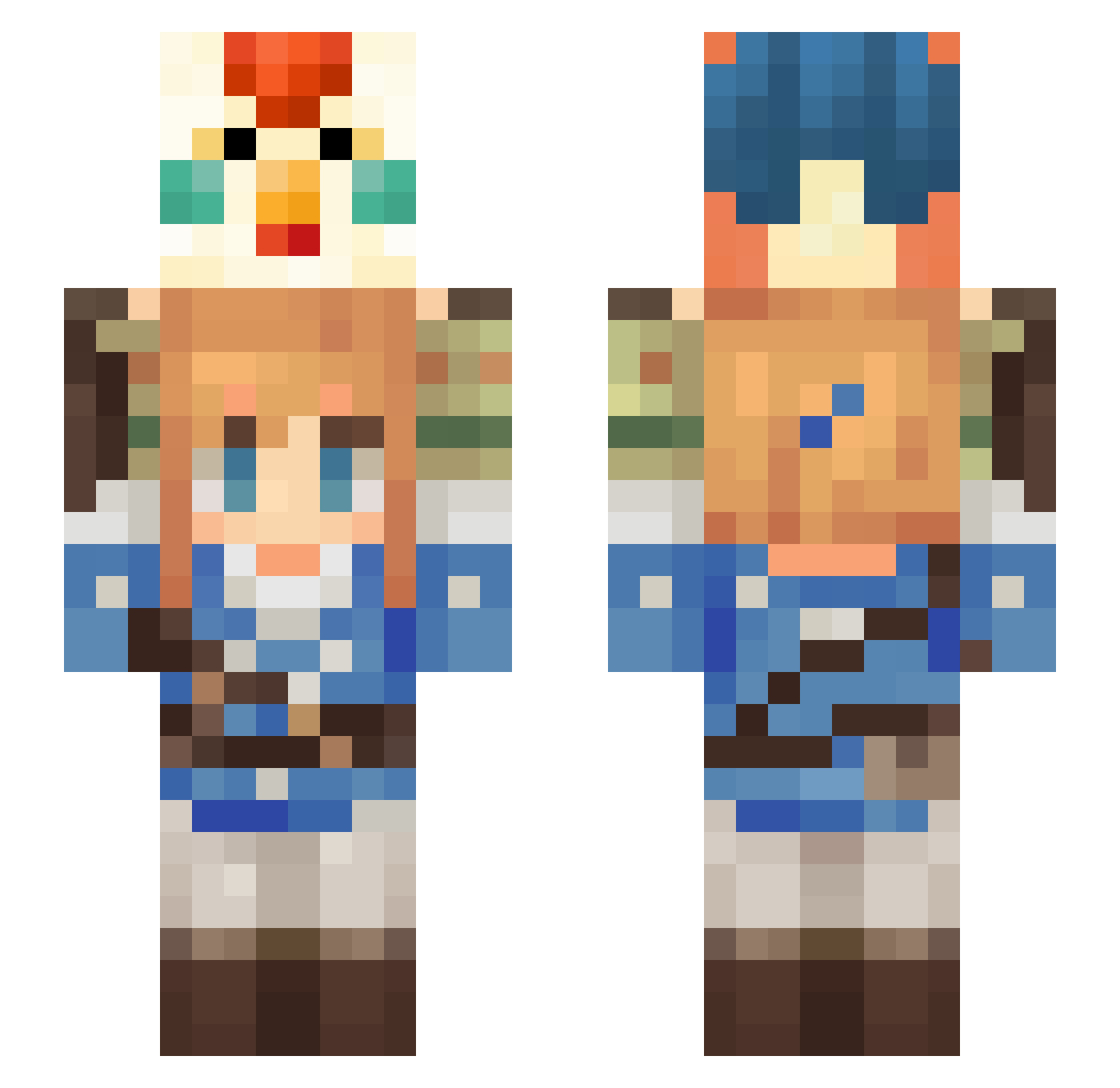 samcicle_rises Minecraft skin, front and back view