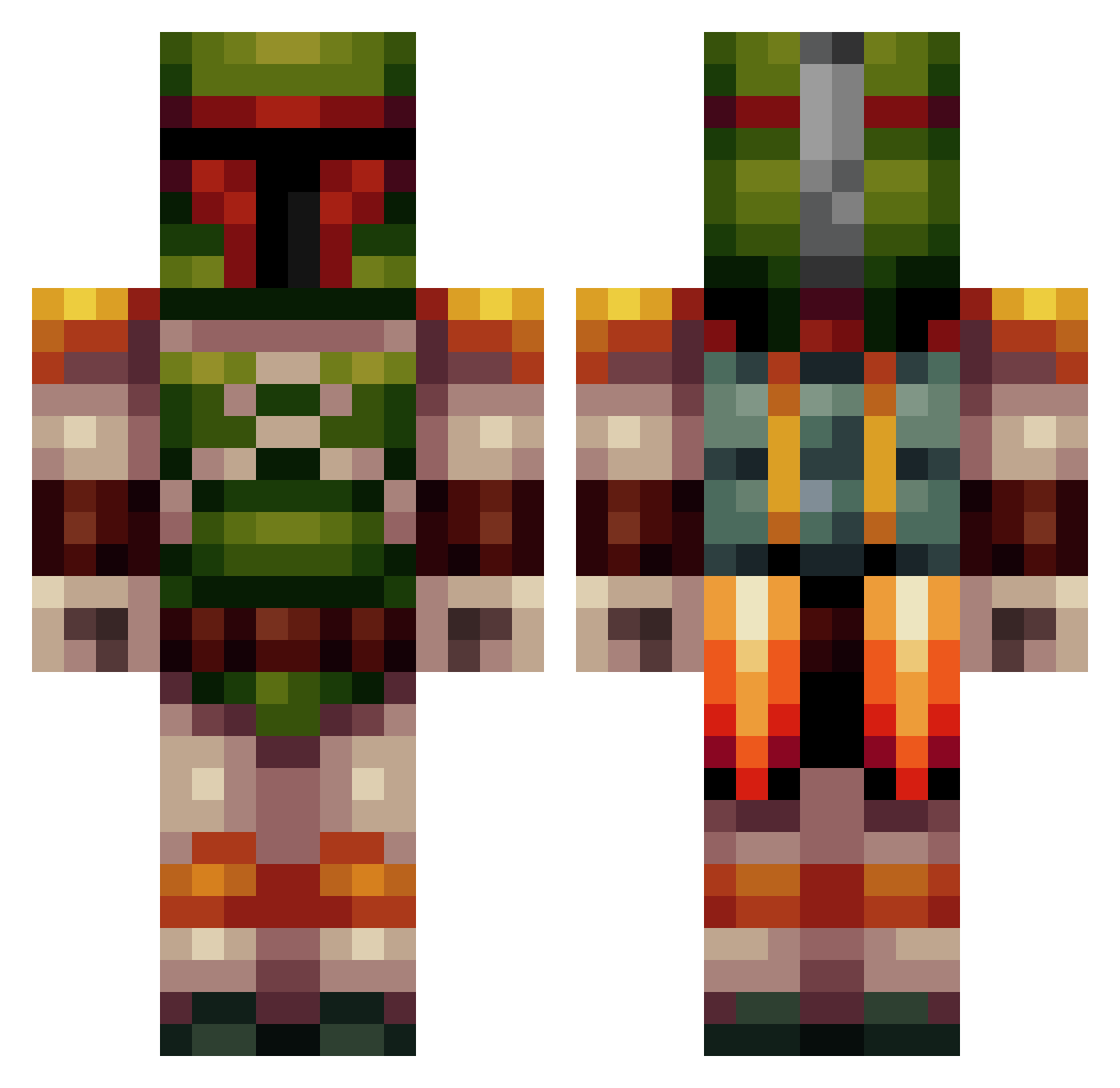 Ratchety Minecraft skin, front and back view
