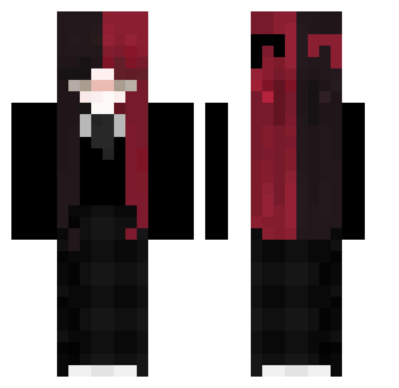 Ferals Minecraft skin, front and back view