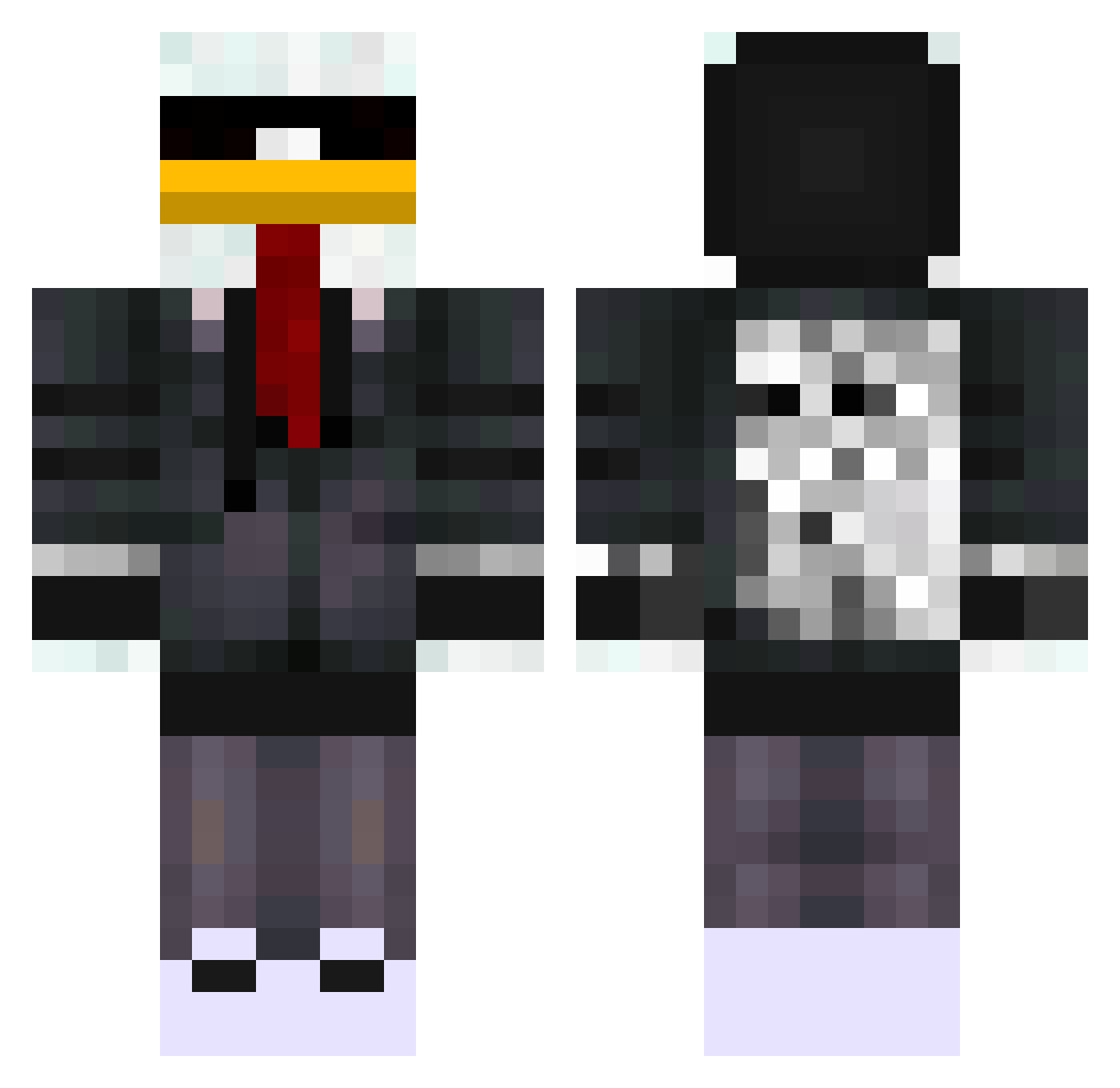 zwwri Minecraft skin, front and back view
