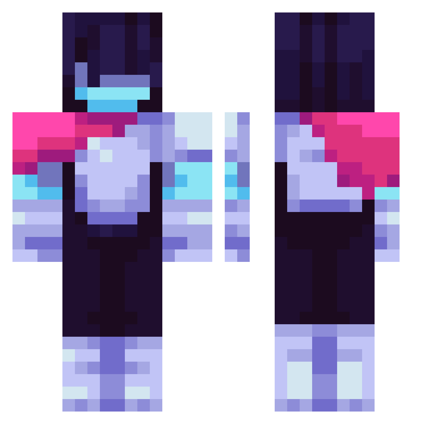 0xA6 Minecraft skin, front and back view
