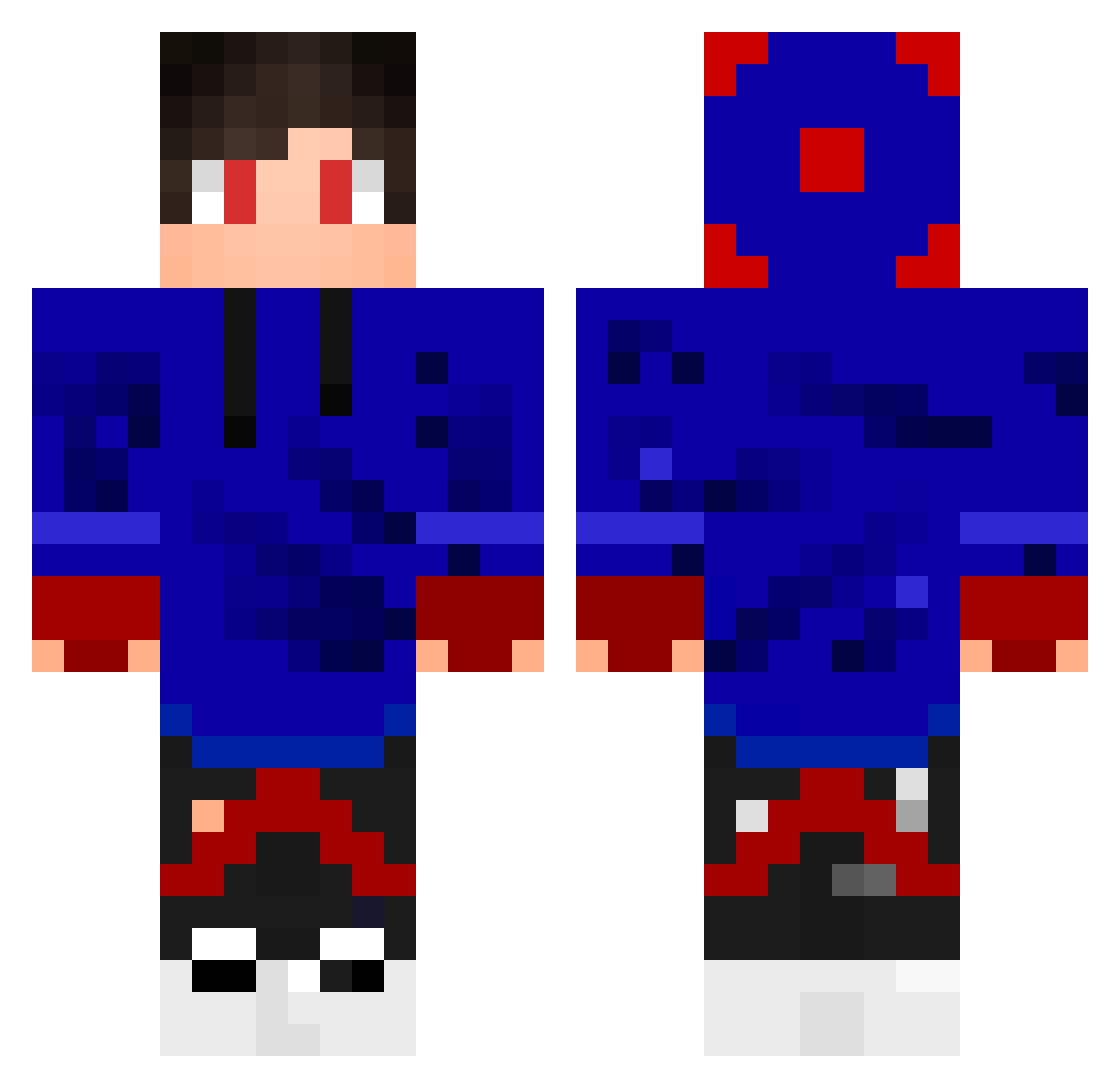 GigaPoulet Minecraft skin, front and back view