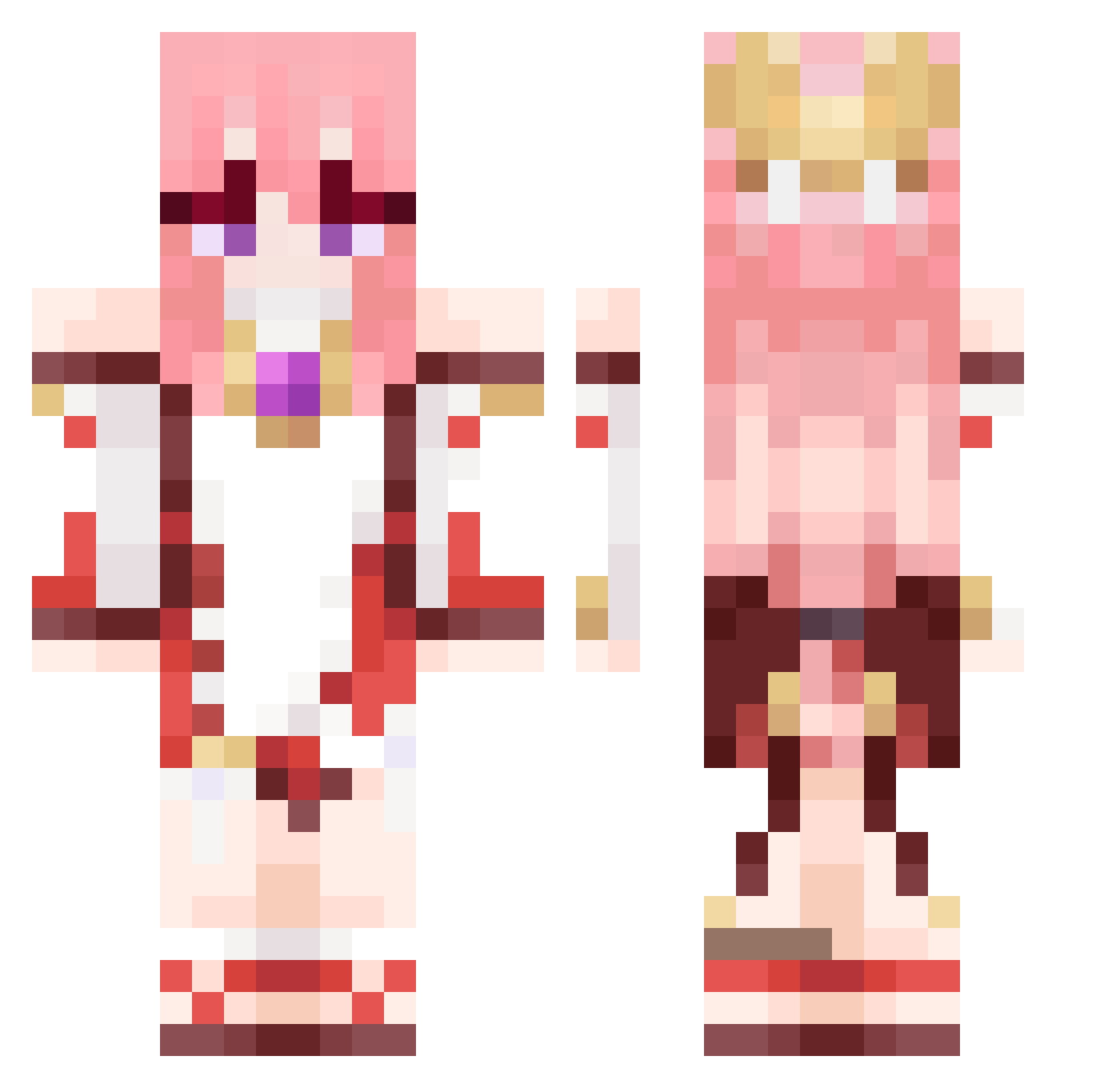 Jojo_9708 Minecraft skin, front and back view